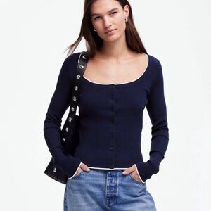 Madewell Navy Blue Button-Up Cardigan